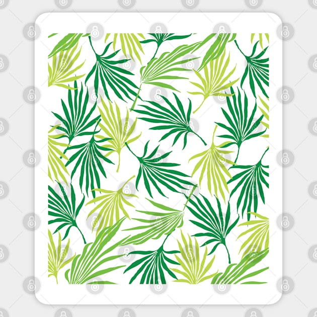 Jungle Palm Fronds In White Sticker by FruitflyPie